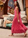 Ro&Zo Petite Broderie Anglaise Hem Maxi Dress, Pink