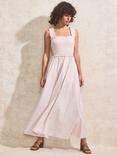 Ro&Zo Petite Linen Blend Sleeveless Striped Maxi Dress, Pink/Multi