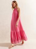 Ro&Zo Broderie Anglaise Hem Maxi Dress, Pink
