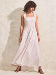 Ro&Zo Stripe Shirred Bodice Maxi Dress, Pink/Multi