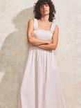 Ro&Zo Stripe Shirred Bodice Maxi Dress, Pink/Multi