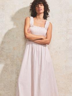 Ro&Zo Stripe Shirred Bodice Maxi Dress, Pink/Multi - view 2, Pink/Multi