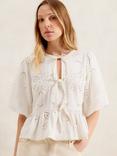 Ro&Zo Broderie Anglaise Tie Font Top, Natural