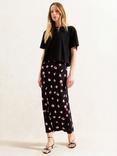 Ro&Zo Petite Multi Pansy Print Skirt, Black