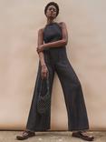 Ro&Zo Cotton Shirred Halterneck Jumpsuit