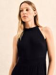 Ro&Zo Petite Shirred Sleeveless Jumpsuit, Black