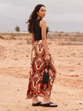 Ro&Zo Petite Tile Print Maxi Skirt, Brown/Multi