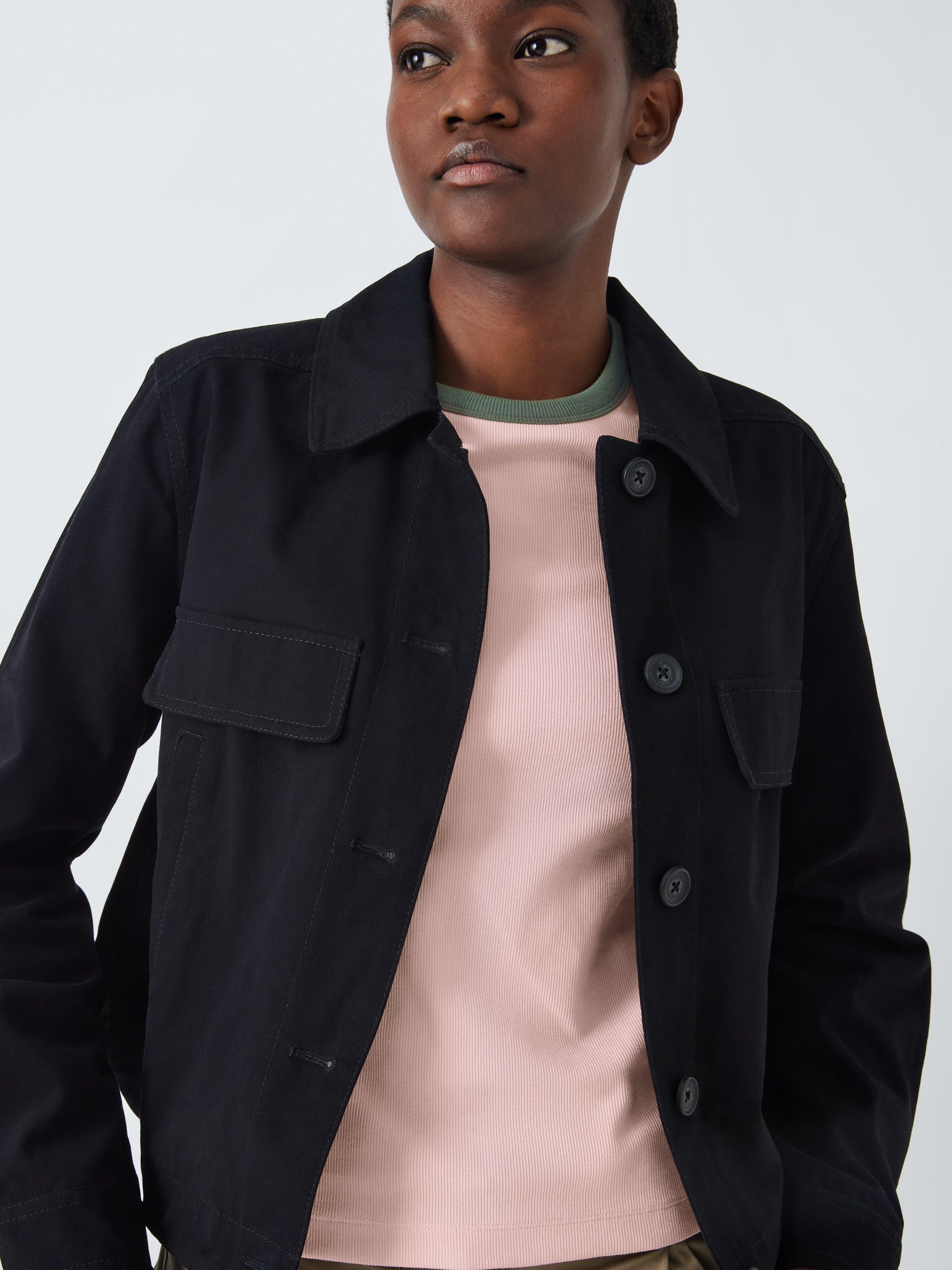 Product image 6 of 6, which shows John Lewis Ribbed Contrast Trim Crew Neck T-Shirt, Pink/Green, 8