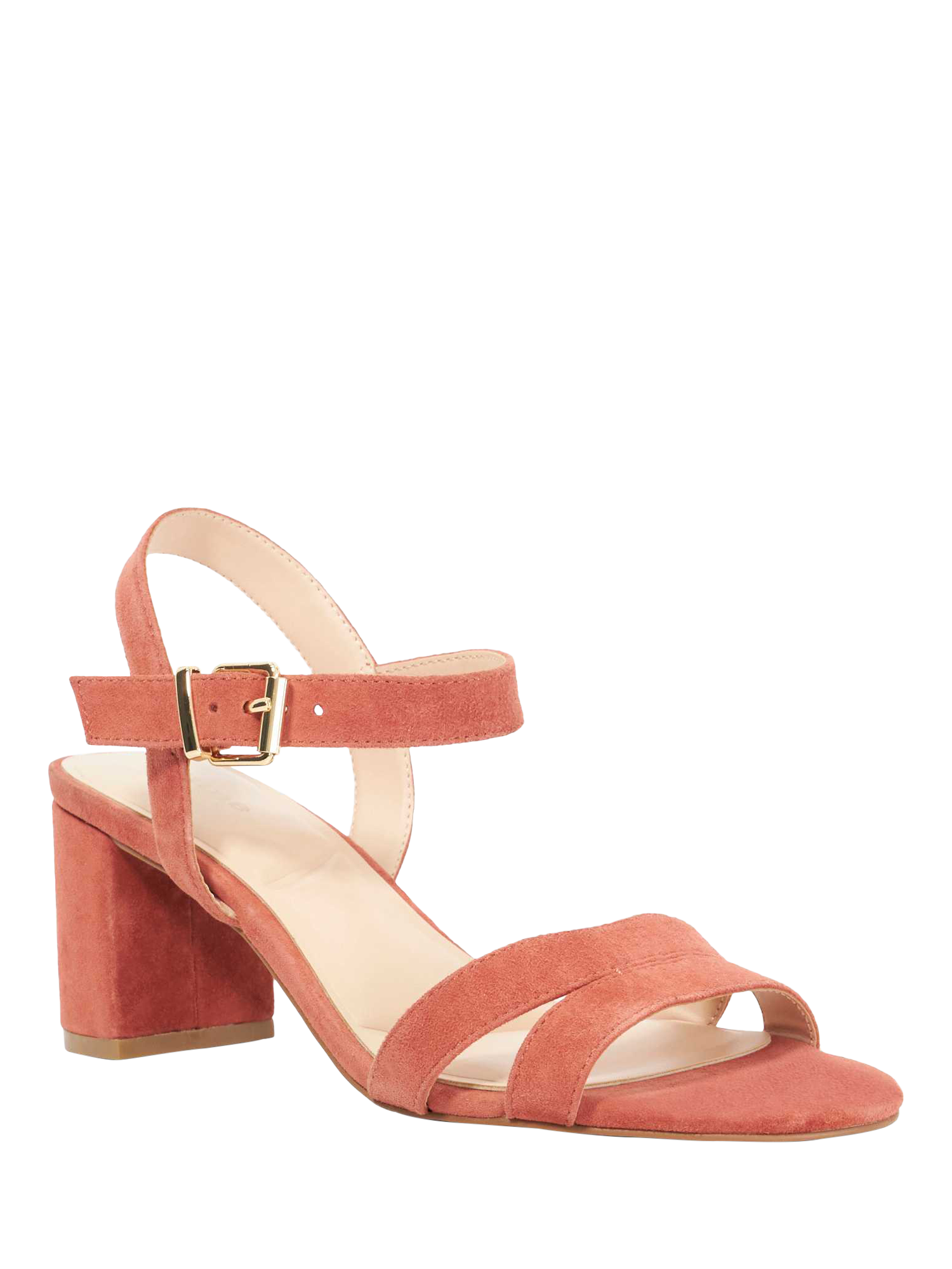 Product image 4 of 6, which shows Dune London Merisa Suede Sandals, Coral, 3