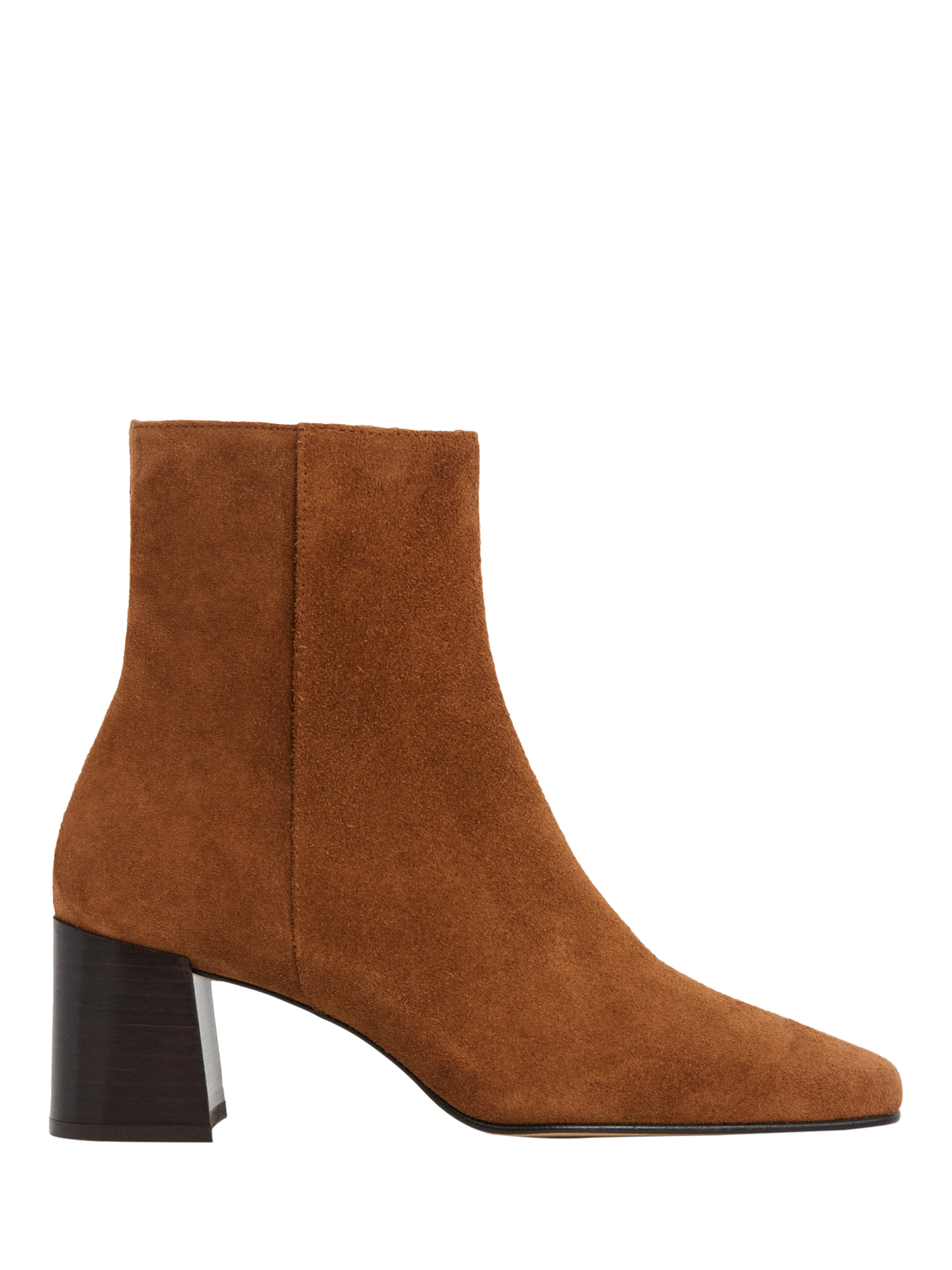 Product image 1 of 4, which shows Flattered Cay Suede Block Heel Ankle Boots, Brown, EU38