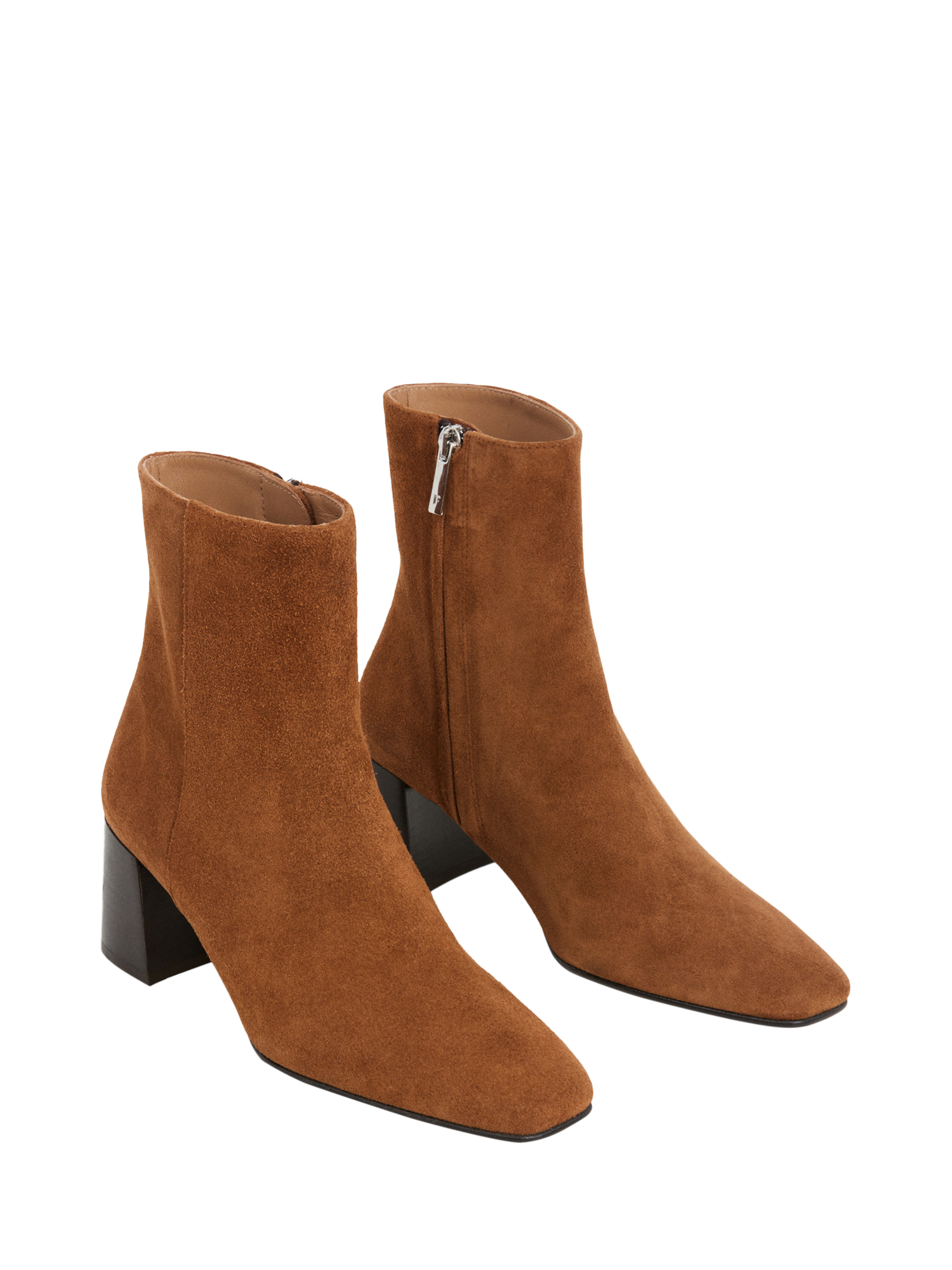 Product image 2 of 4, which shows Flattered Cay Suede Block Heel Ankle Boots, Brown, EU38