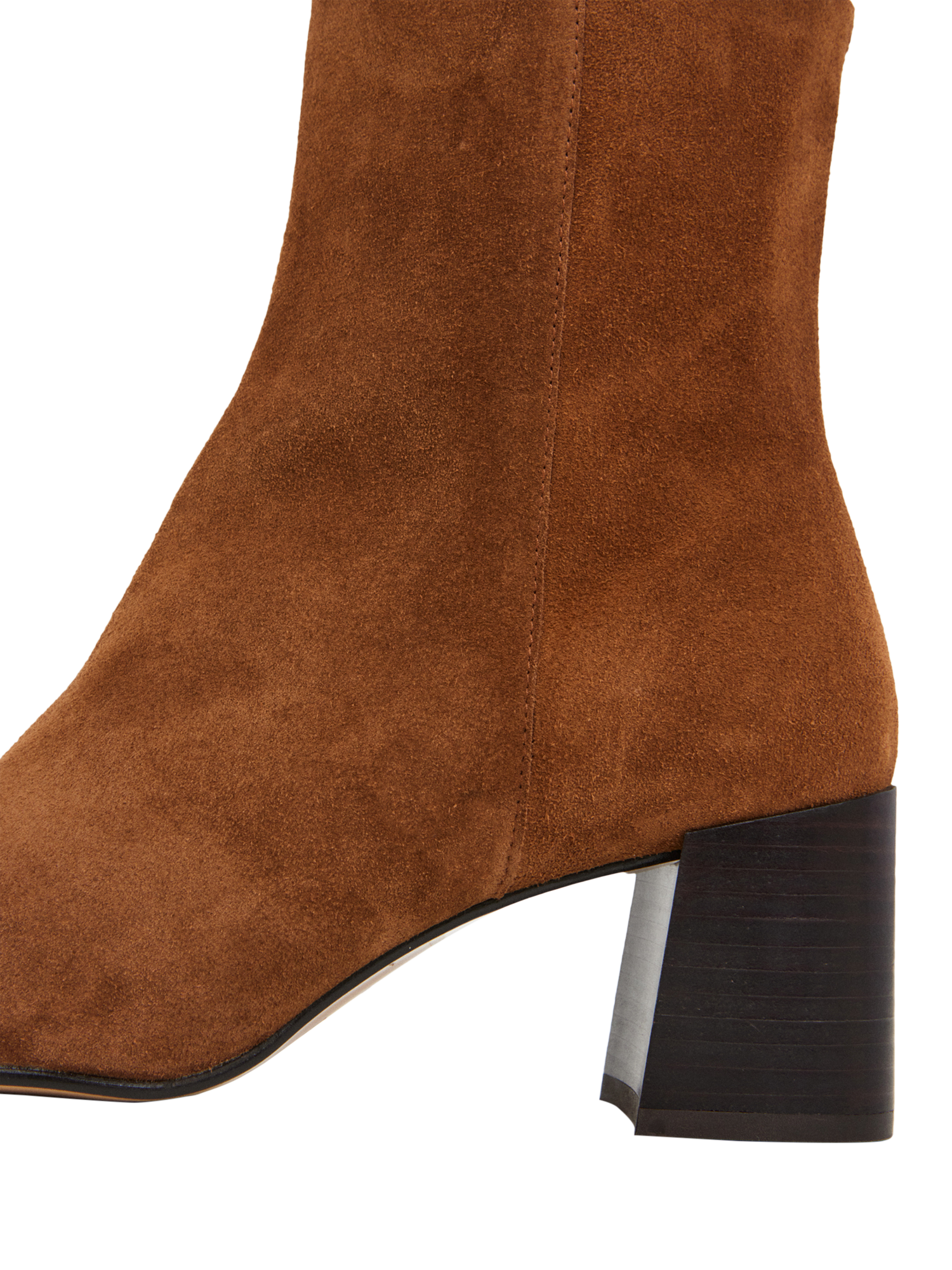 Product image 3 of 4, which shows Flattered Cay Suede Block Heel Ankle Boots, Brown, EU38