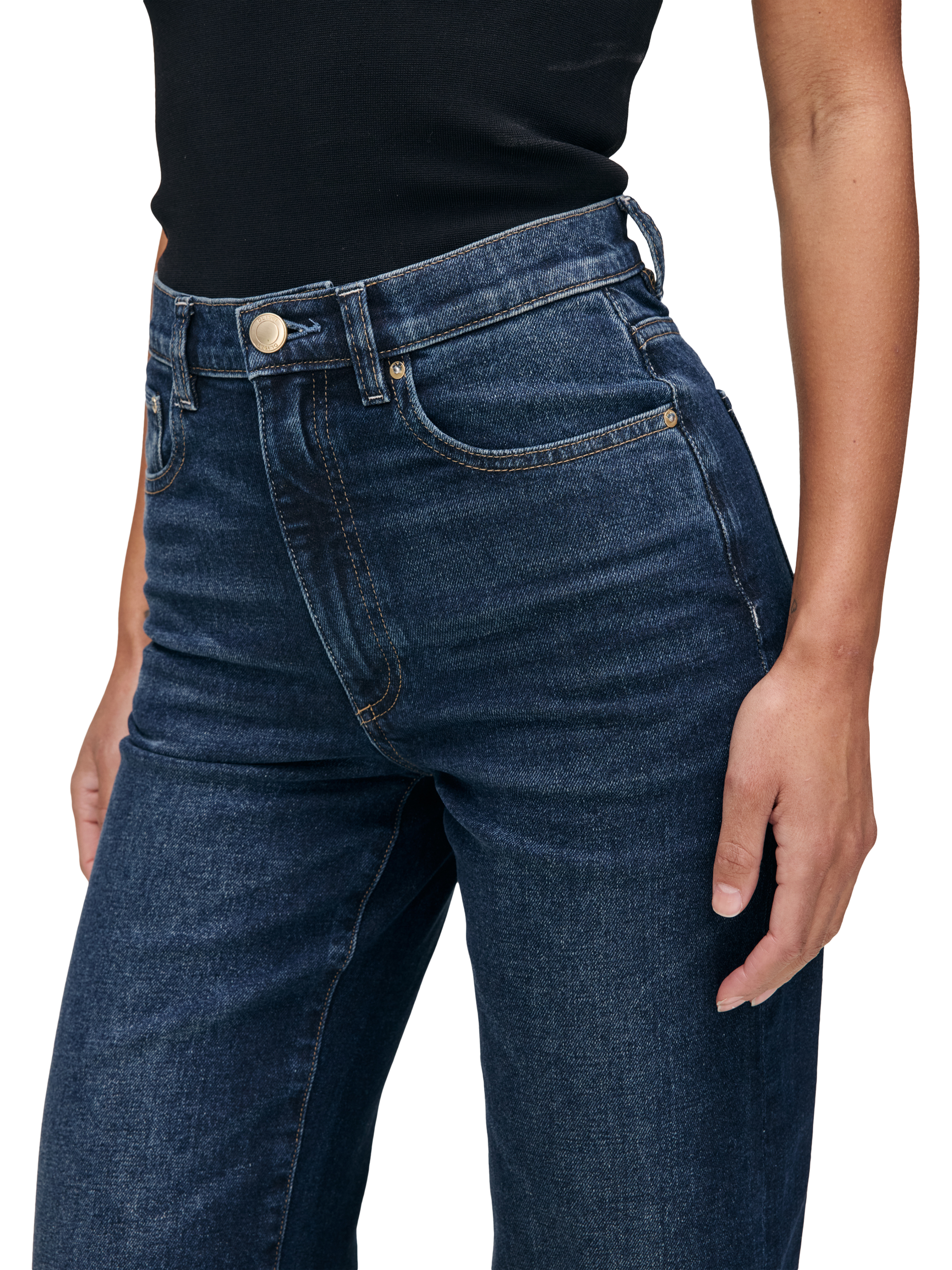 Product image 6 of 6, which shows DL1961 Karmine High Rise Straight Leg Ankle Jeans, Dark Sea Vintage, 25
