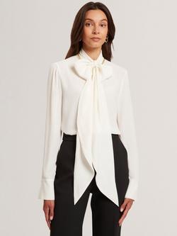 Ted Baker Ressia Tie Neck Top, Ivory, Ivory