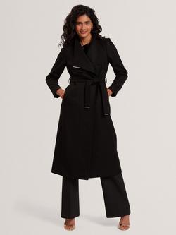 Ted Baker Rosell Belted Wool Rich Coat, Black, Black