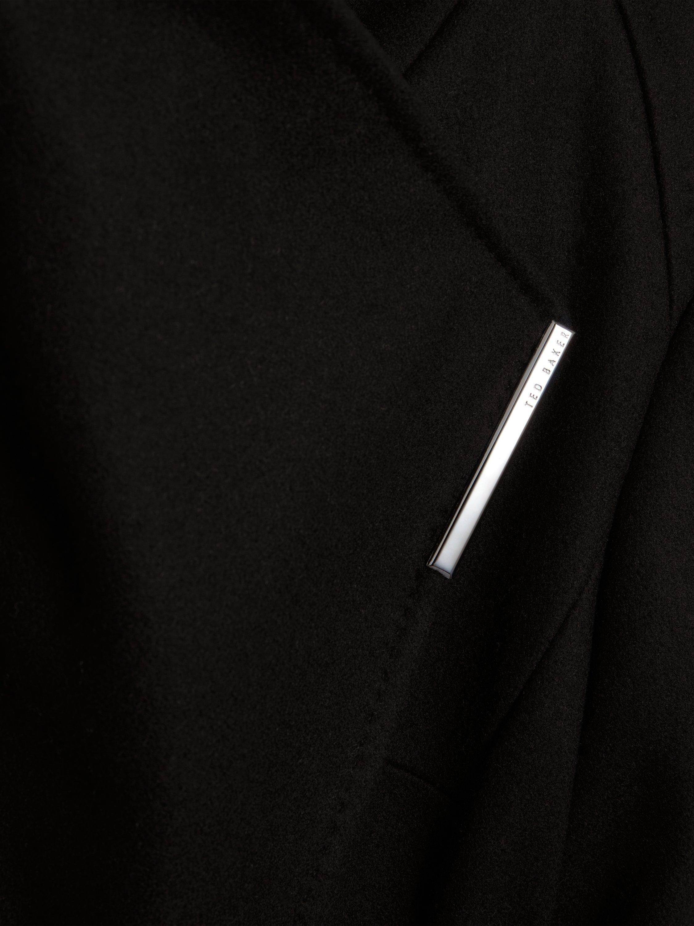 Product image 5 of 5, which shows Ted Baker Rosell Belted Wool Rich Coat, Black, 8