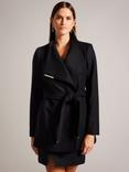 Ted Baker Rosess Belted Wool Rich Coat, Black
