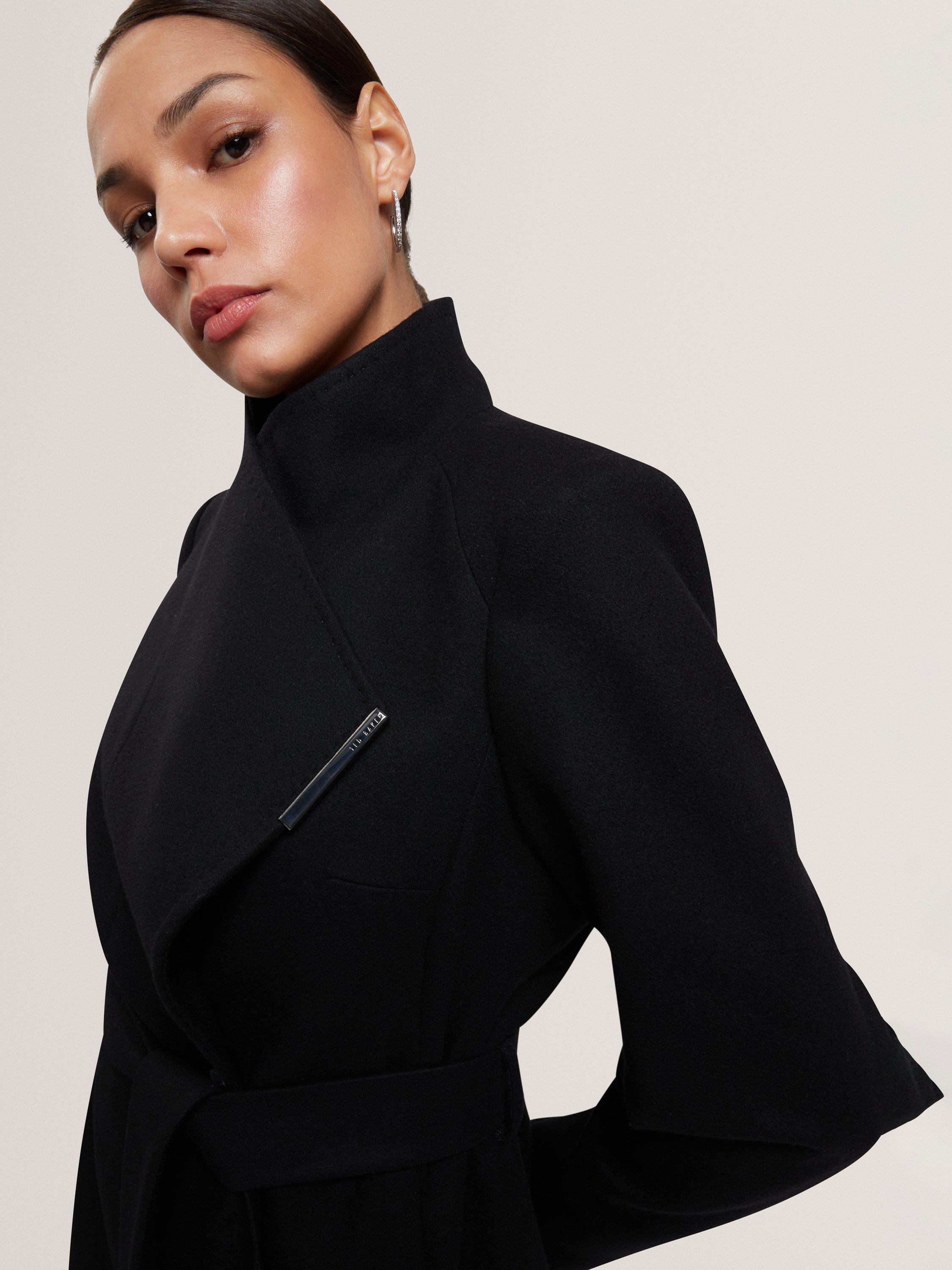 Product image 2 of 2, which shows Ted Baker Rosess Belted Wool Rich Coat, Black, 12