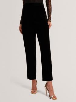 Ted Baker Traube Velvet Tapered Leg Trousers, Black, Black