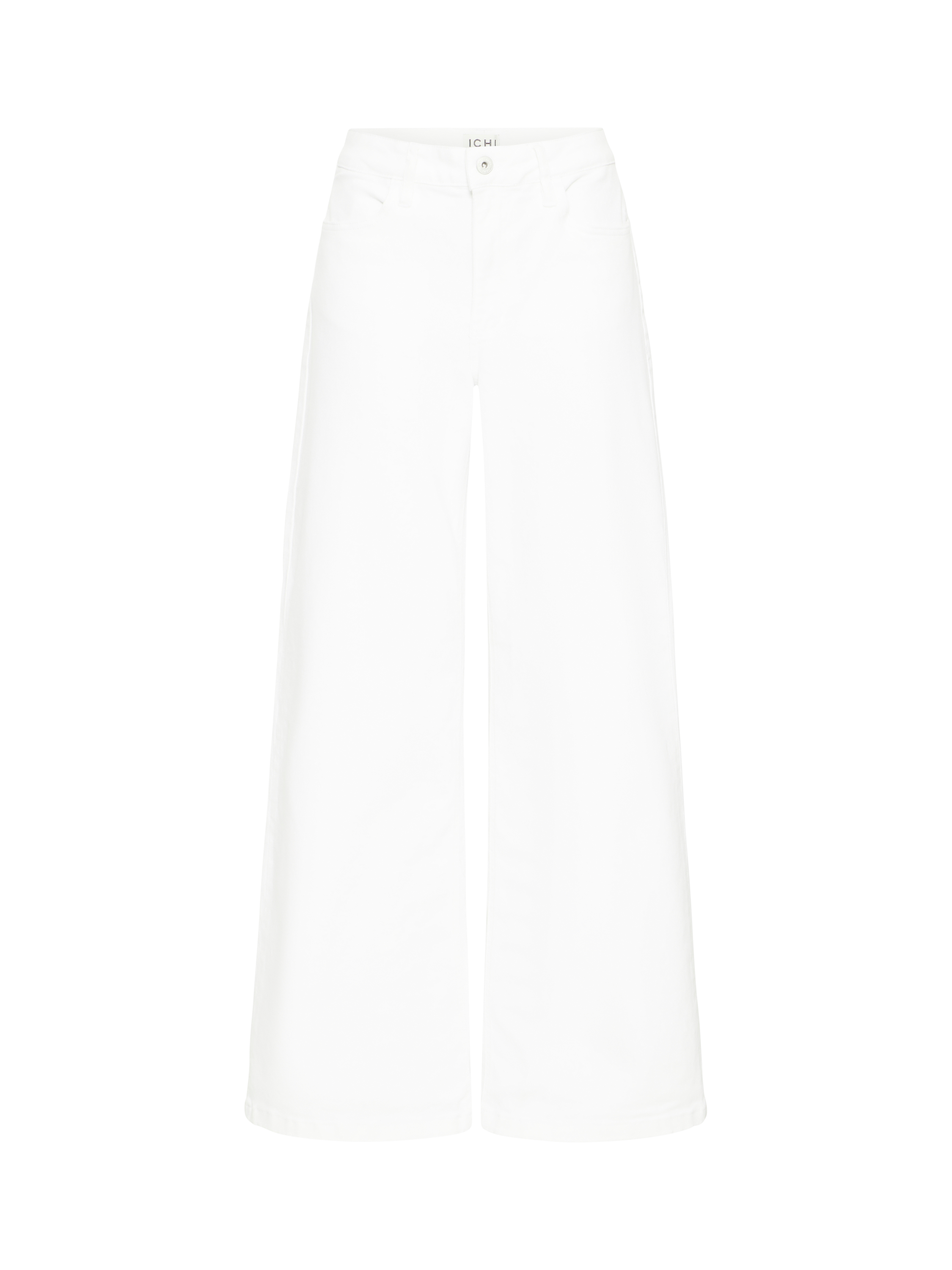 Product image 1 of 3, which shows ICHI Ziggy Wide Leg Jeans, White, 25R
