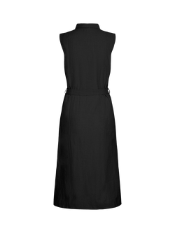 ICHI Linno Belted Linen Rich Dress, Black - view 2, Black
