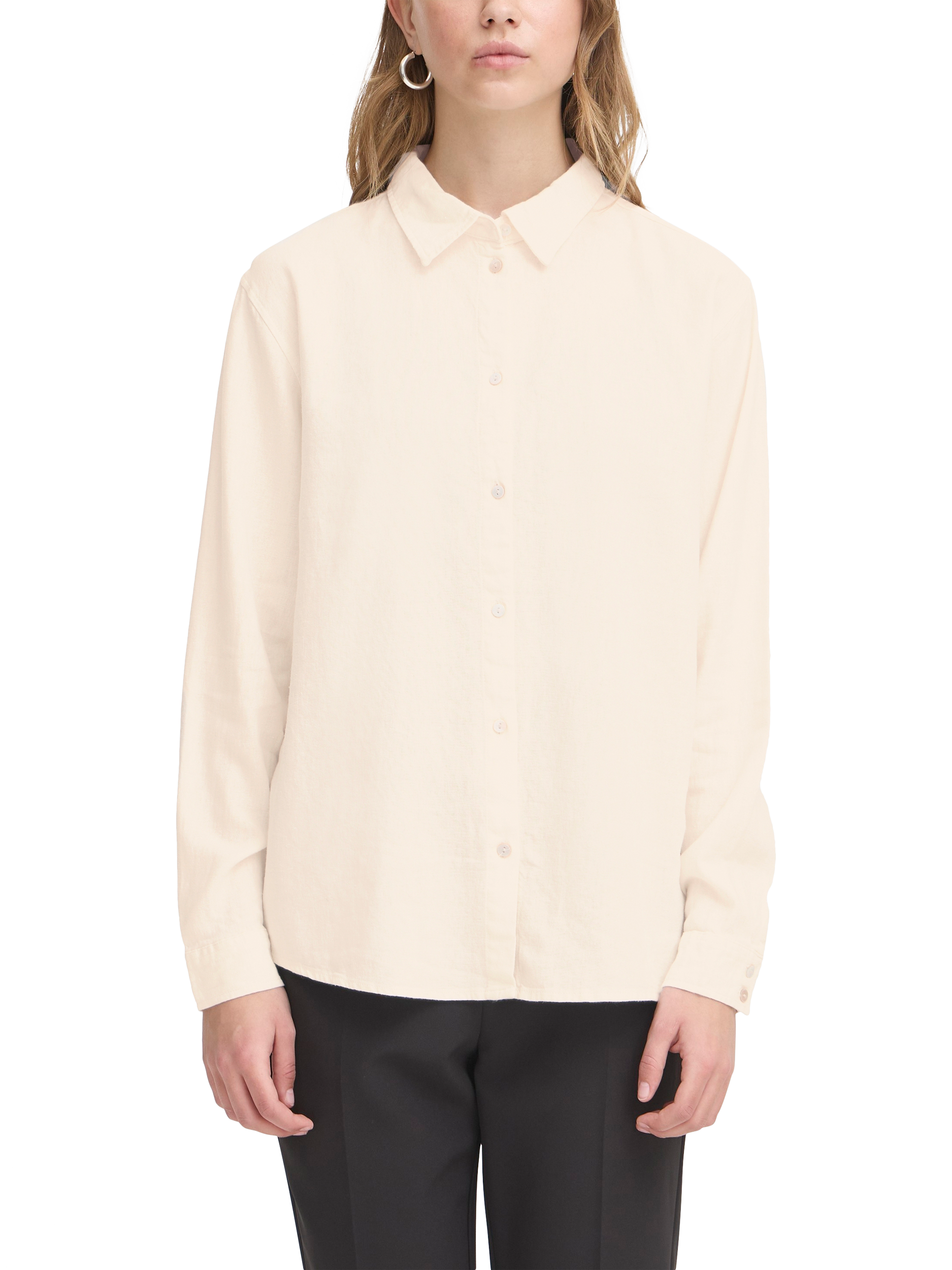 Product image 1 of 7, which shows ICHI Linno Linen Rich Shirt, Beige, 8