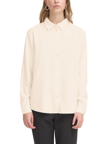ICHI Linno Linen Rich Shirt, Beige, Beige