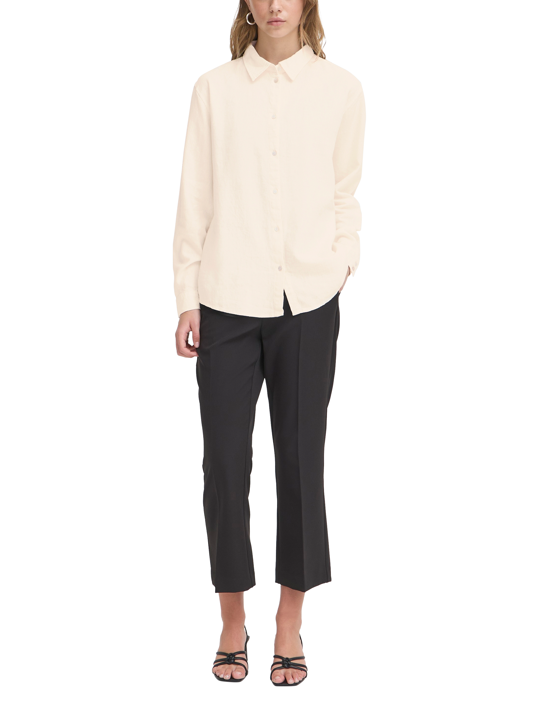 Product image 3 of 7, which shows ICHI Linno Linen Rich Shirt, Beige, 8