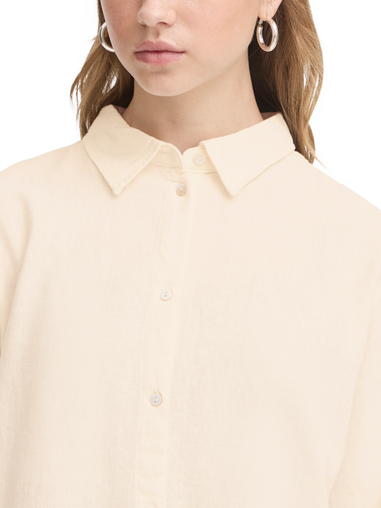 Product image 4 of 7, which shows ICHI Linno Linen Rich Shirt, Beige, 8