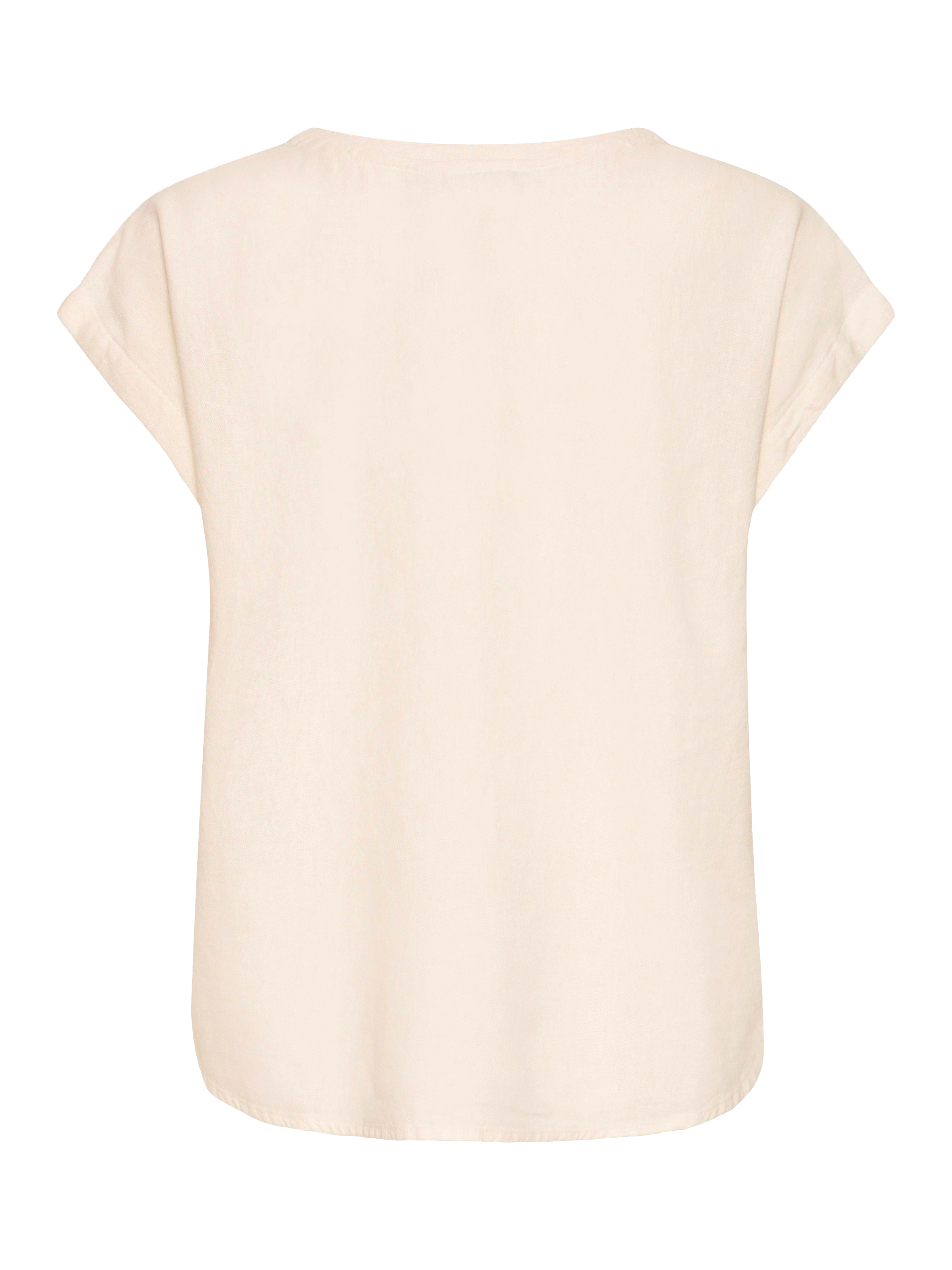 Product image 6 of 7, which shows ICHI Linno V-Neck Linen Rich Top, Beige, 8