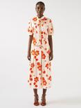 L.K.Bennett Flora Pleat Culottes, Orange/Multi