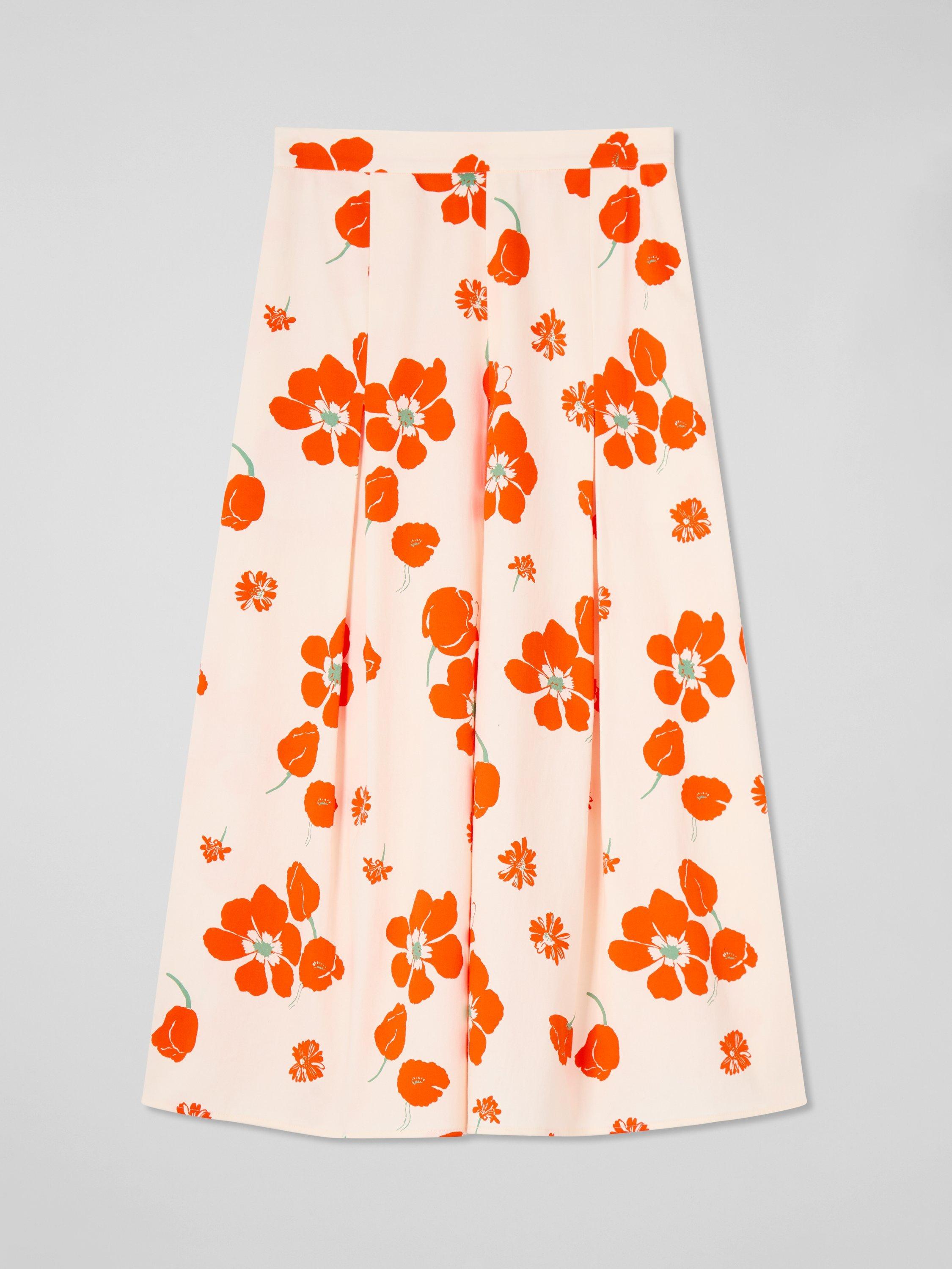 Product image 4 of 4, which shows L.K.Bennett Flora Pleat Culottes, Orange/Multi, 6
