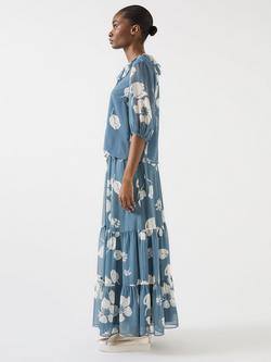 L.K.Bennett Rumi Floral Maxi Skirt, Blue/Multi - view 2, Blue/Multi