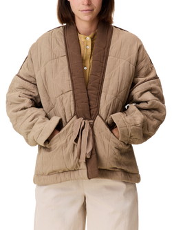 Leon & Harper Val Quilted Kimono Jacket, Brown, Brown