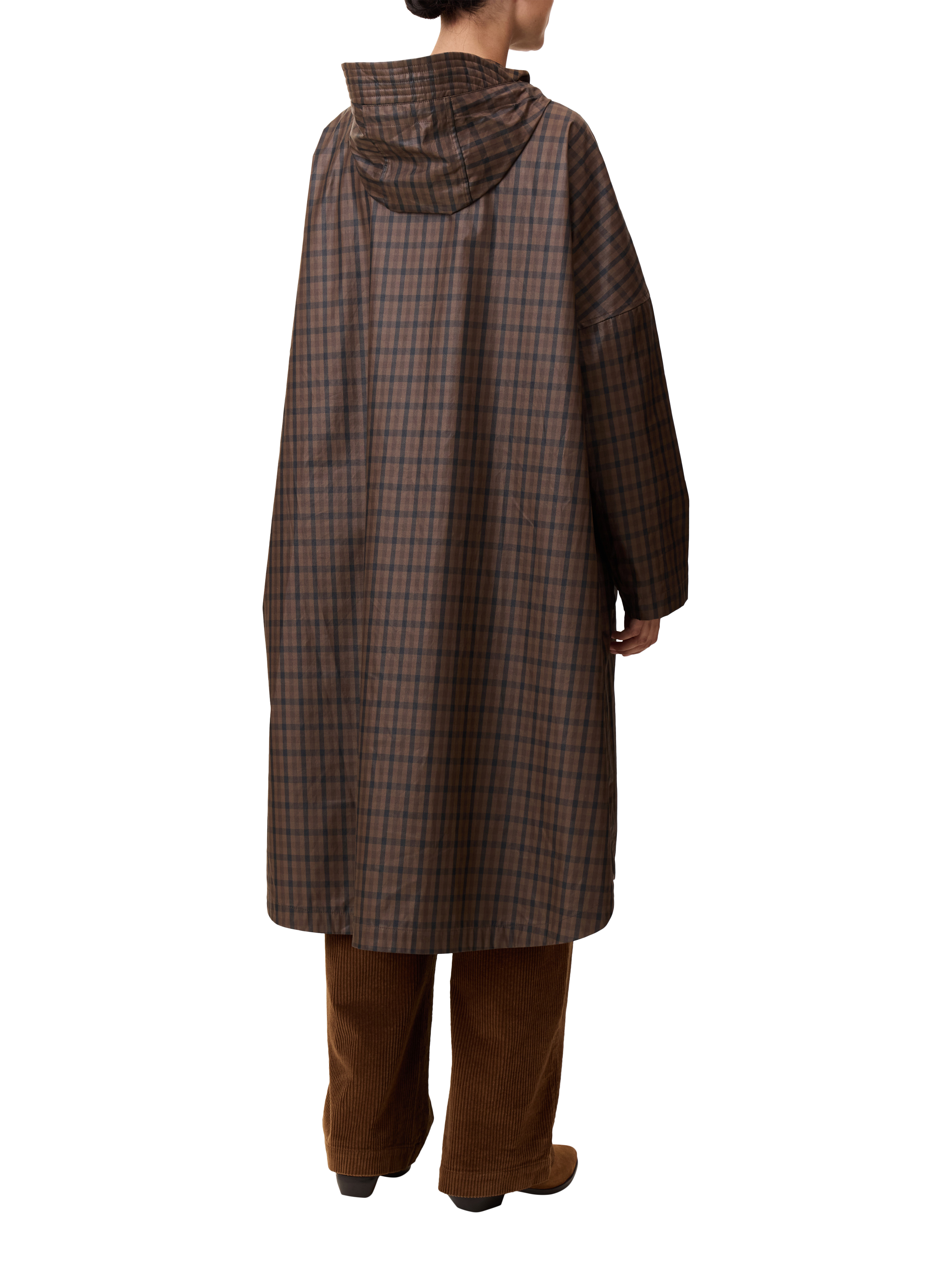 Product image 3 of 5, which shows Leon & Harper Vannah Check Raincoat, Brown, One Size