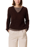 Leon & Harper Millipe Layered Look Knit Jumper, Brown
