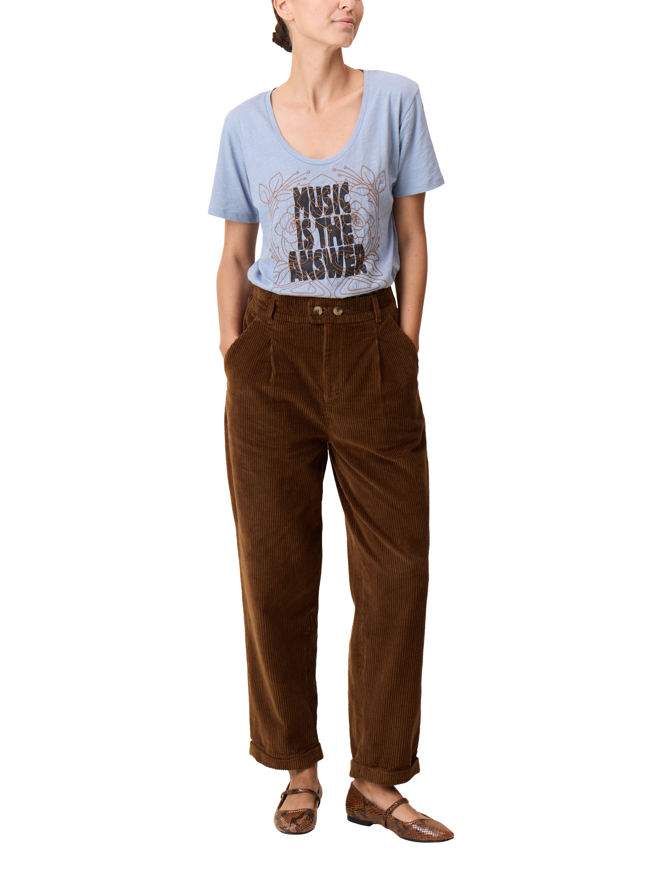 Leon & Harper Prom Corduroy Trousers, Brown