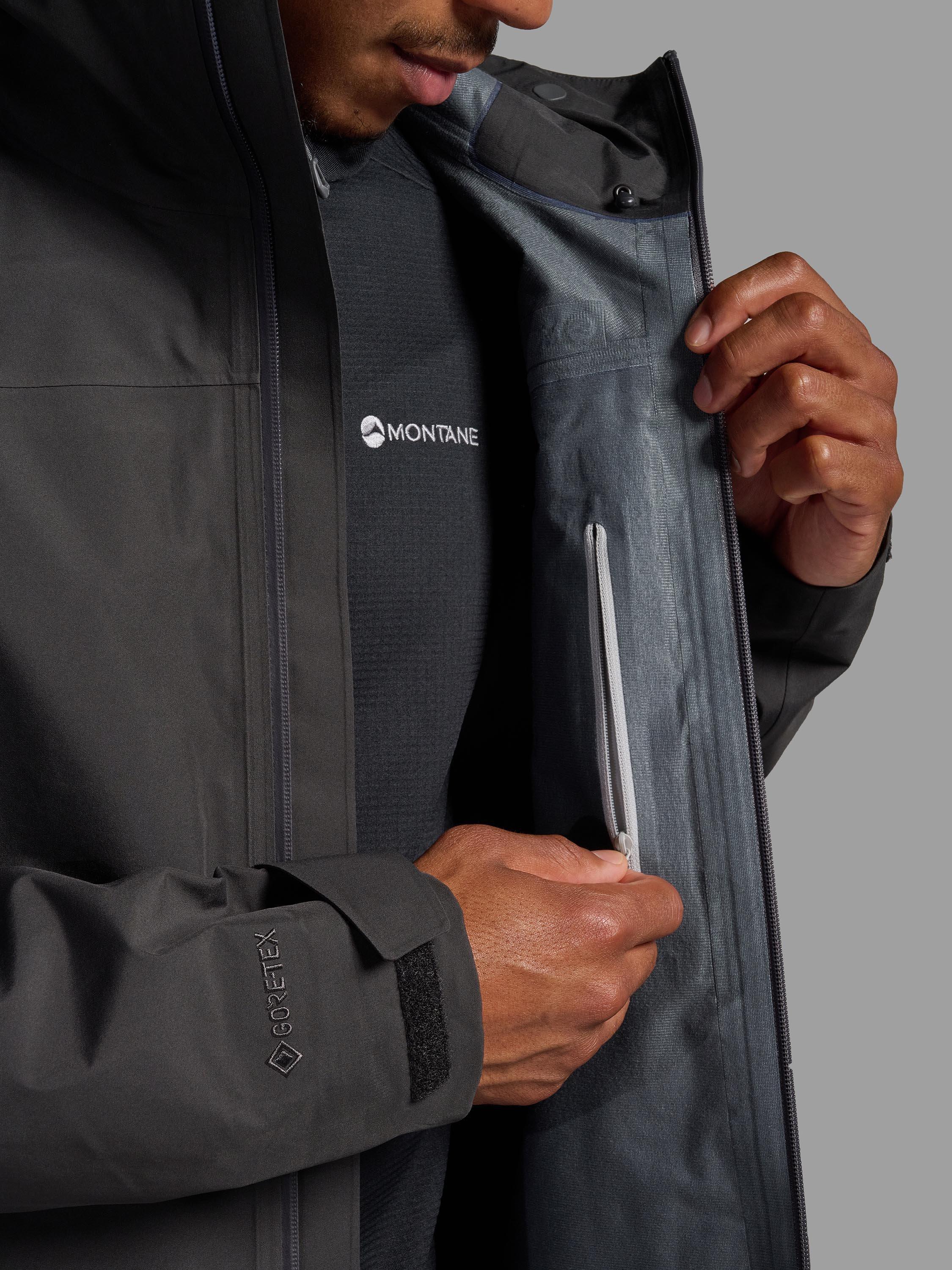 Product image 8 of 9, which shows Montane Men's Spirit Long Jacket, Midnight Grey, S