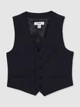 Reiss Kids' Wool Blend Hope Waistcoat, Navy