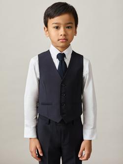 Reiss Kids' Wool Blend Hope Waistcoat, Navy - view 2, Navy