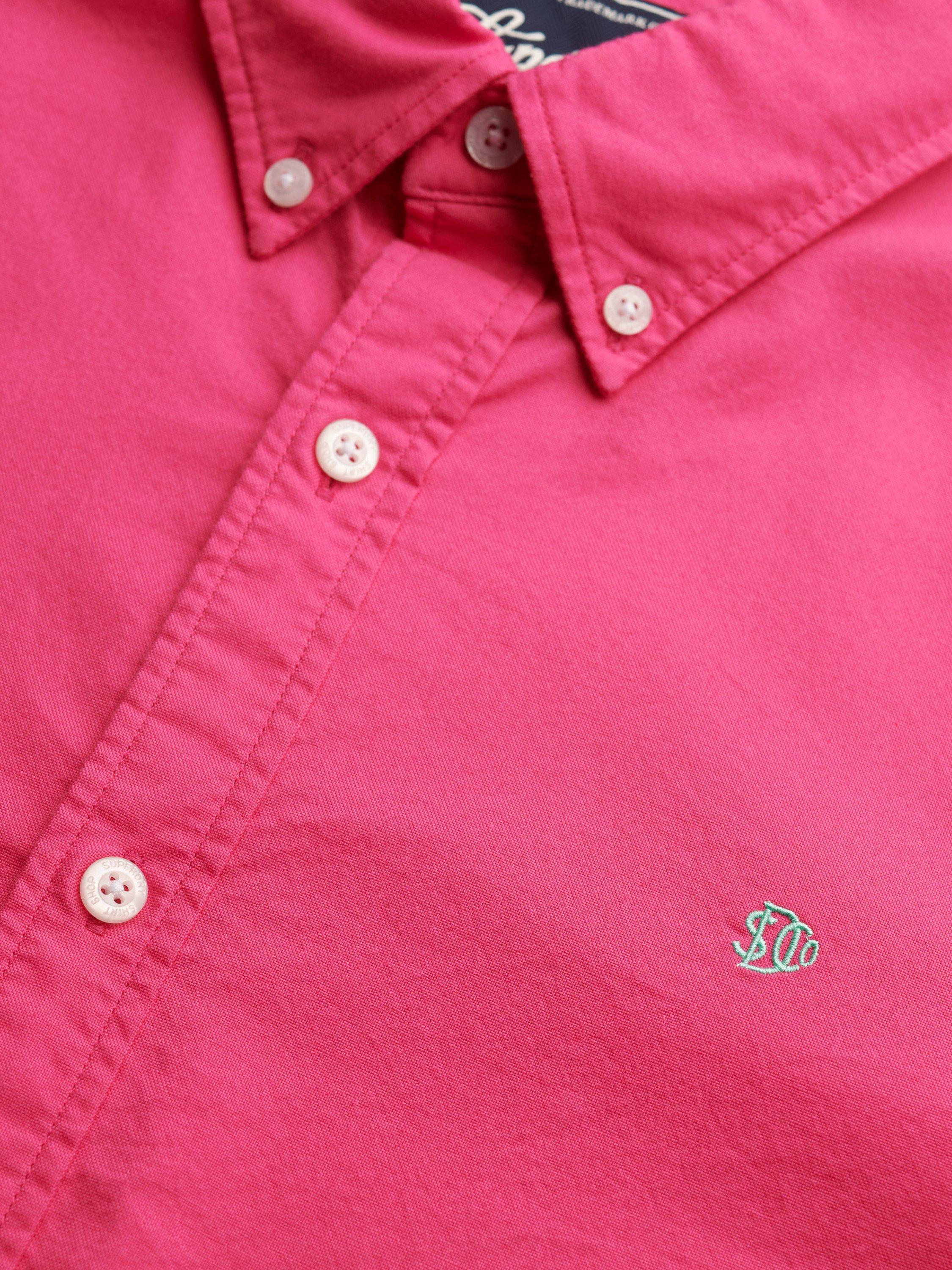 Superdry Organic Cotton Regular Fit Oxford Shirt, Magenta Pink