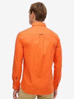 Superdry Cotton Classic Oxford Long Sleeve Shirt - view 2, Orange Chill
