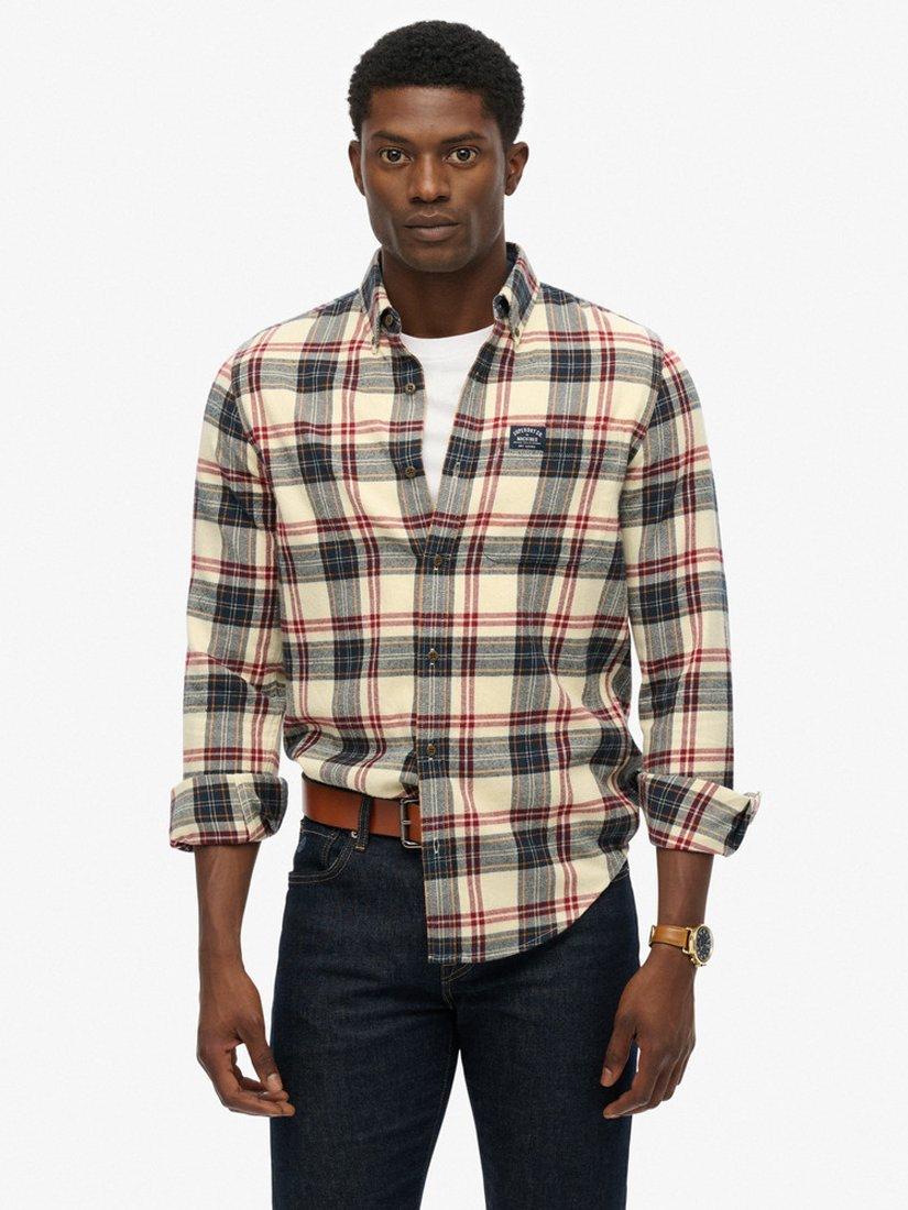Product image 1 of 6, which shows Superdry Organic Cotton Regular Fit Check Lumberjack Shirt, Peyton, S