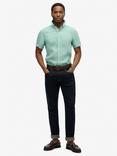 Superdry Embroidered Vacation Linen Shirt, Porcelain Green