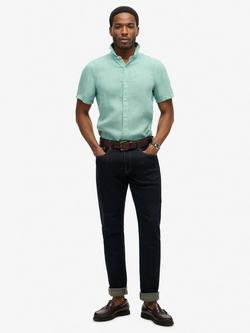 Superdry Embroidered Vacation Linen Shirt - view 2, Porcelain Green