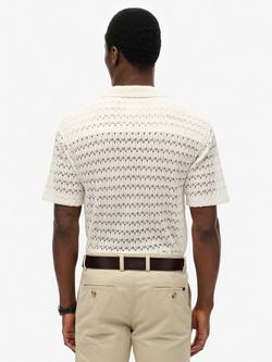 Superdry Knitted Texture Cotton Blend Shirt - view 2, White