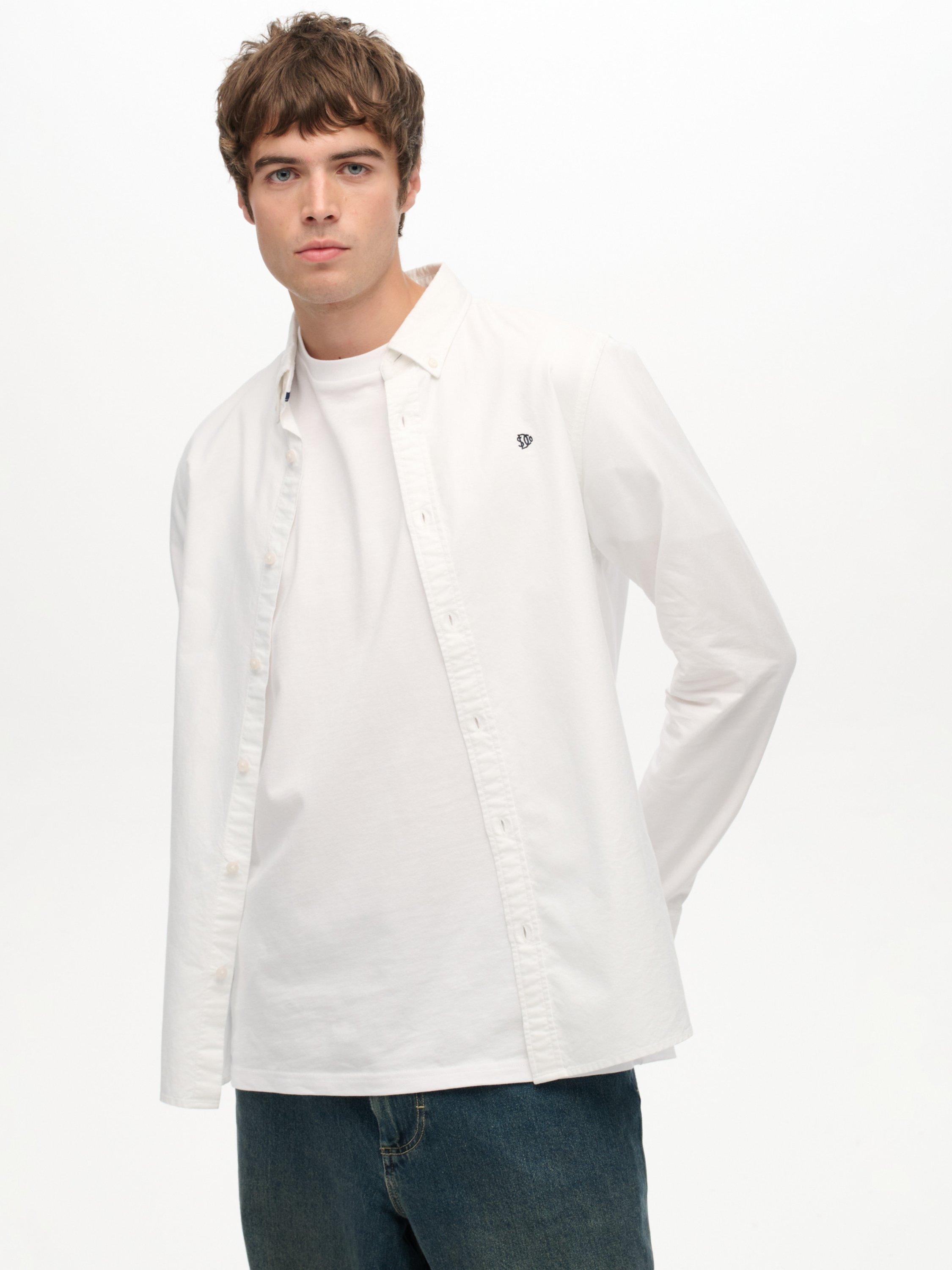 Product image 1 of 11, which shows Superdry Cotton Regular Fit Oxford Shirt, Optic White, S