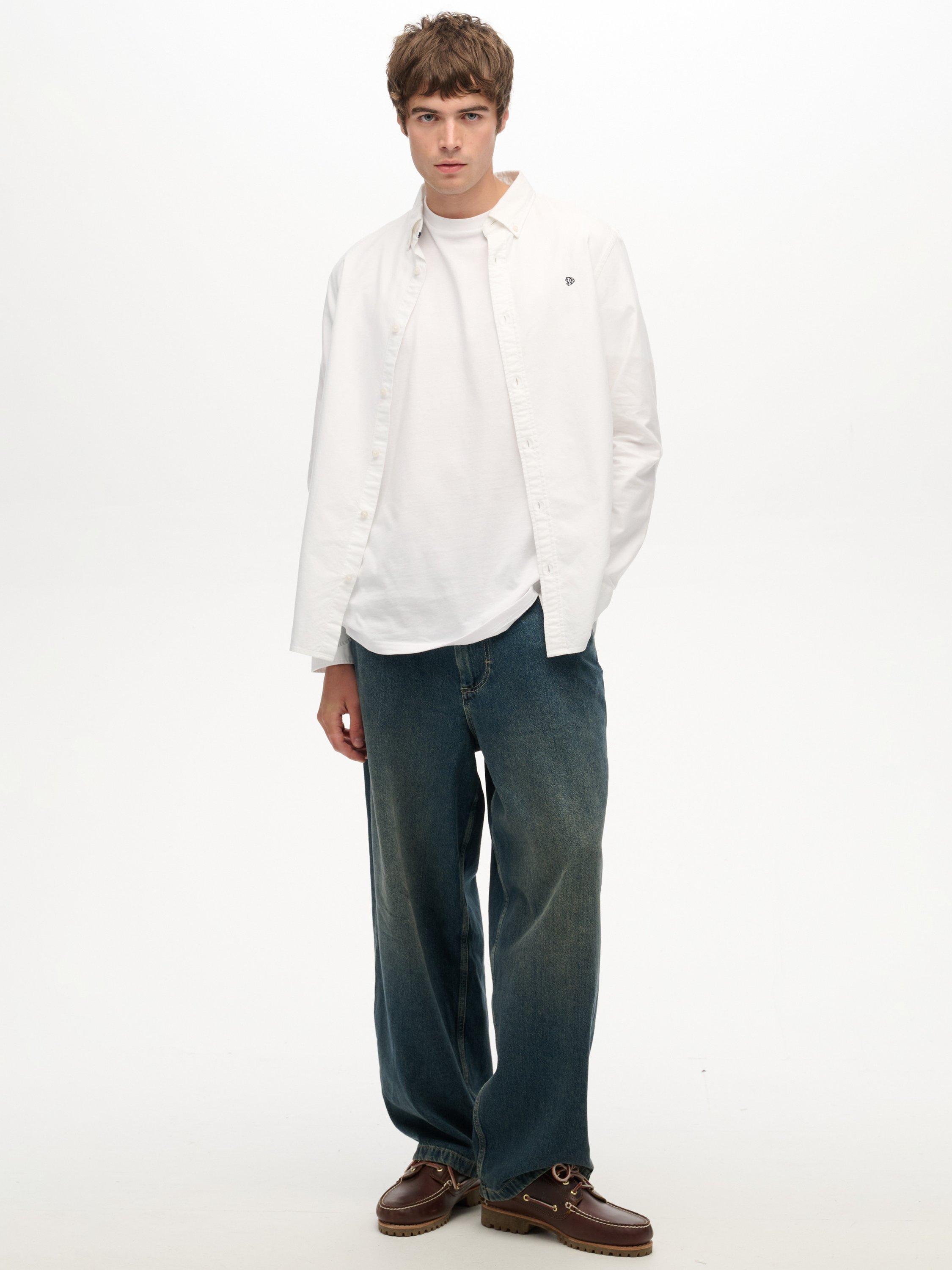 Product image 3 of 11, which shows Superdry Cotton Regular Fit Oxford Shirt, Optic White, S