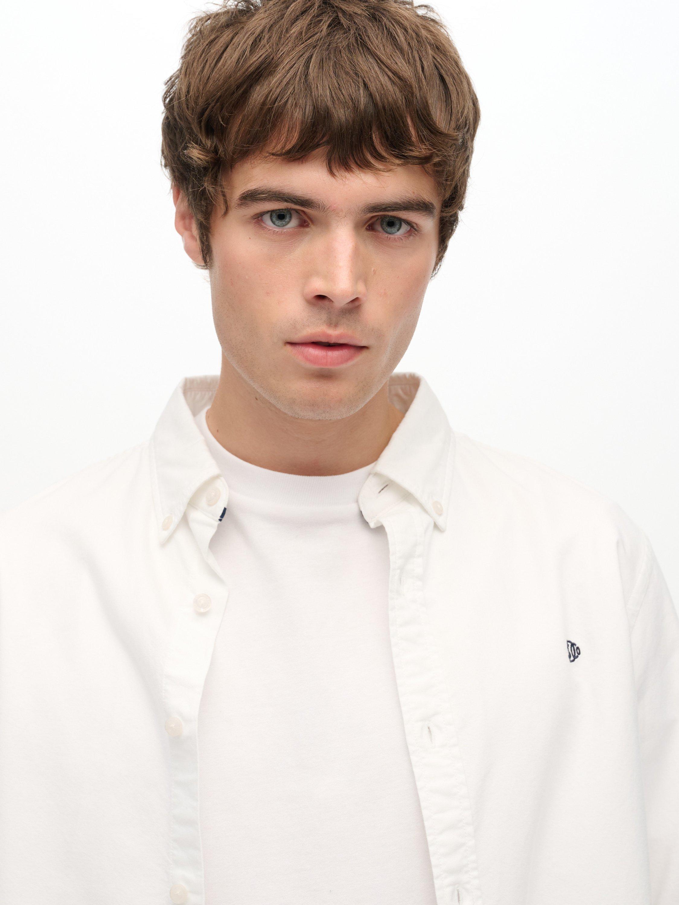 Product image 5 of 11, which shows Superdry Cotton Regular Fit Oxford Shirt, Optic White, S