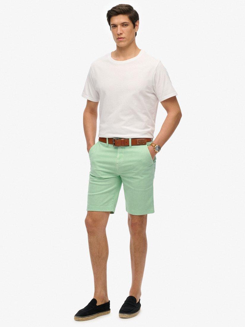 Product image 1 of 6, which shows Superdry Vintage International Chino Shorts, Washed Green, 30R